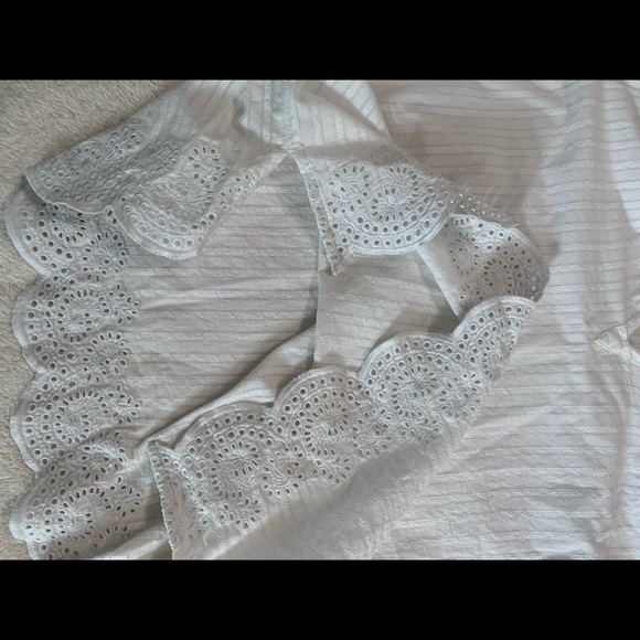 Cathy Daniels women’s 100% Cotton White Blouse Size Medium - Picture 11 of 17